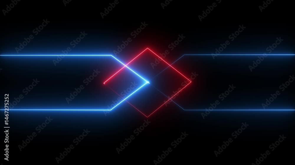 Poster laser lines animation with black background. neon glowing laser lines animation with black backgroun