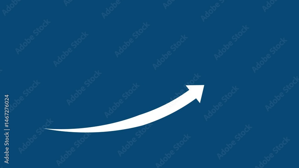 Poster business growth arrow and graph chart animation. up arrow animation.arrow rising transparent channel