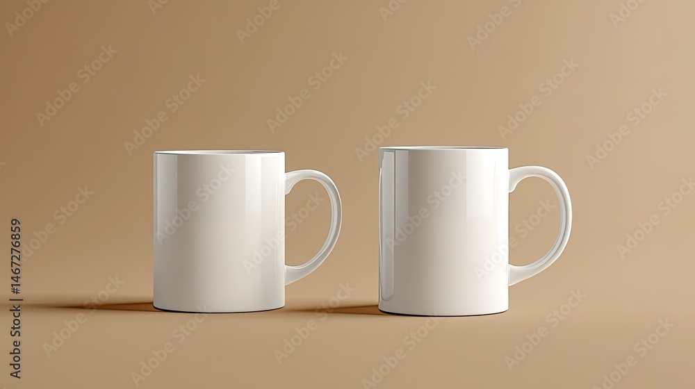 Poster mug mock-up isolated for branding demonstration and product display