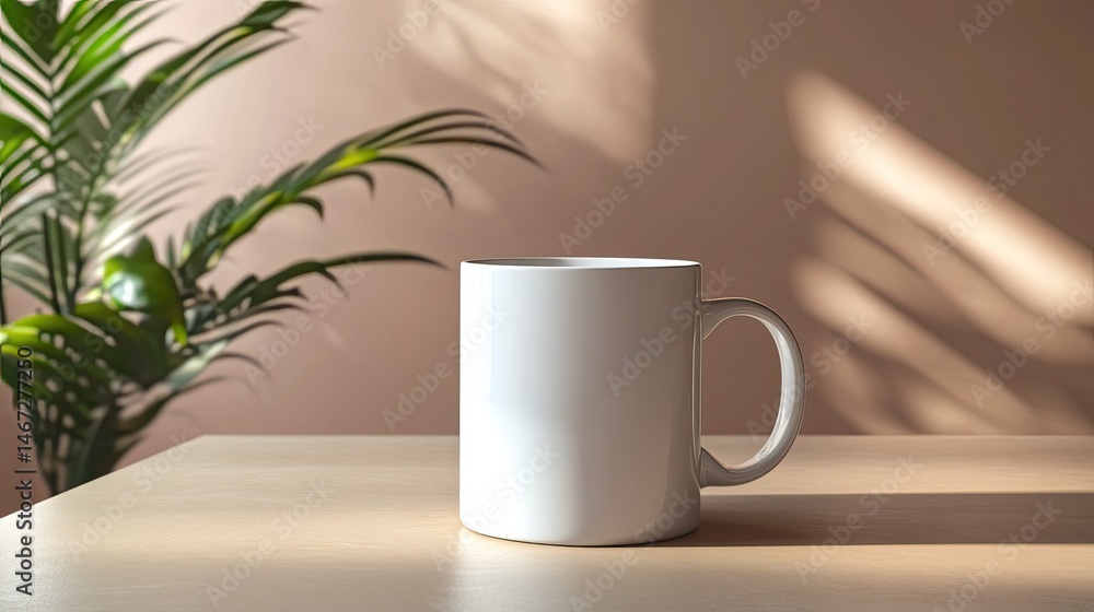 Poster mug mock-up isolated for branding demonstration and product display