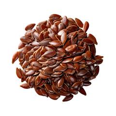 Dried flaxseed whole dry fruit isolated on transparent background