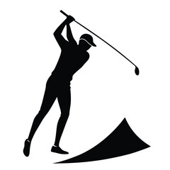 Golf Swing Silhouette Powerful Image for Sports Designs