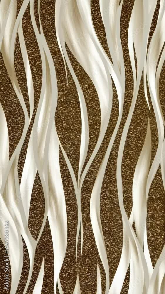Poster abstract background with wavy white lines and a textured brown surface, creating a modern and sophis