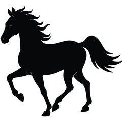 Majestic Black Horse Silhouette Elegant Equine Artwork
