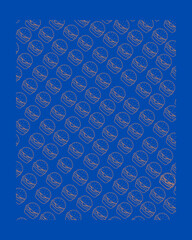 Neatly arranged hamburgers with a blue background. Each hamburger is drawn in a simple style with a clean outline, pointing out the high-pitched bread, the Patty, and other distinctive stuffing.