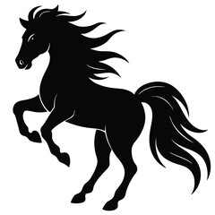 Majestic Stallion Black Horse Silhouette Illustration