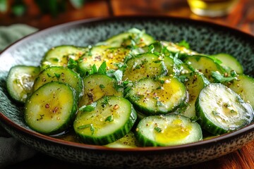 Chopped Cucumber and Avocado Salad with Olive Oil