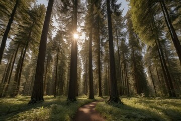 Obraz premium beautiful forest landscape, portraying the lush wilderness with vibrant flora