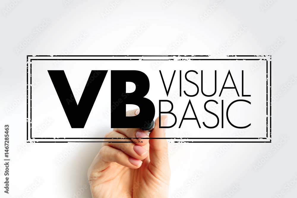 Poster vb - visual basic is a name for a family of programming languages, acronym text concept stamp