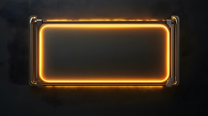 3. Sleek modern restaurant sign with metallic frame and glowing border