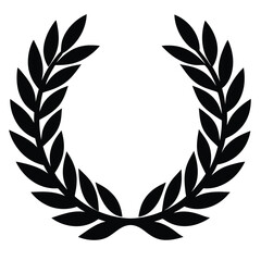 Elegant Black Laurel Wreath Illustration Perfect for Awards, Logos, and Designs