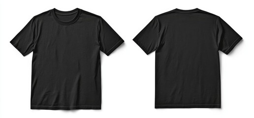 Blank black t-shirt mockup front and back view (2)