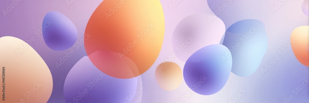 Aufkleber floating illustrated eggs with a light gradient background create a whimsical atmosphere suitable fo