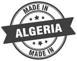 Fototapeta premium Made in Algeria round sign. Made in Algeria stamp.