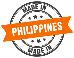 Made in Philippines round sign. Made in Philippines stamp.