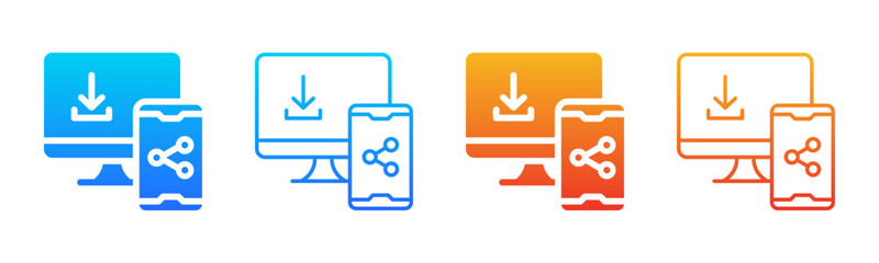 Fototapeta premium Share icon sheet multiple style collection