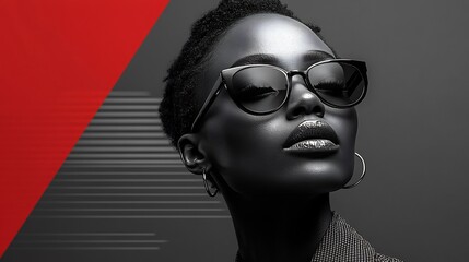 Contemporary runway showcasing monochrome tailored suit bold heel minimalist jewelry perfect luxury fashion campaign or corporate style blog Color Palette White Jet Black Metallic Silver Gunmetal Grey