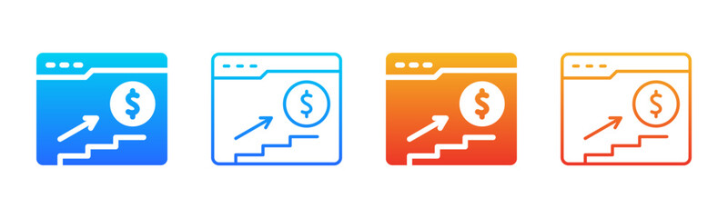 Income Up icon sheet multiple style collection