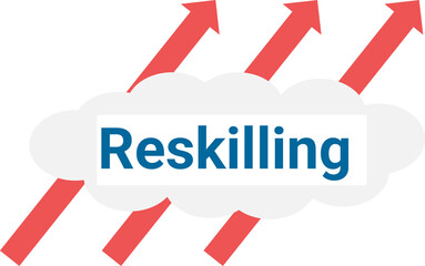 リスキリングのグラフィック素材イラスト