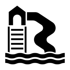 Water Slide  Vector Glyph Icon Design