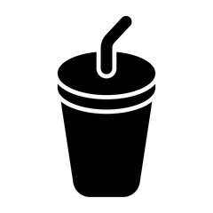 Soda Cup  Vector Glyph Icon Design