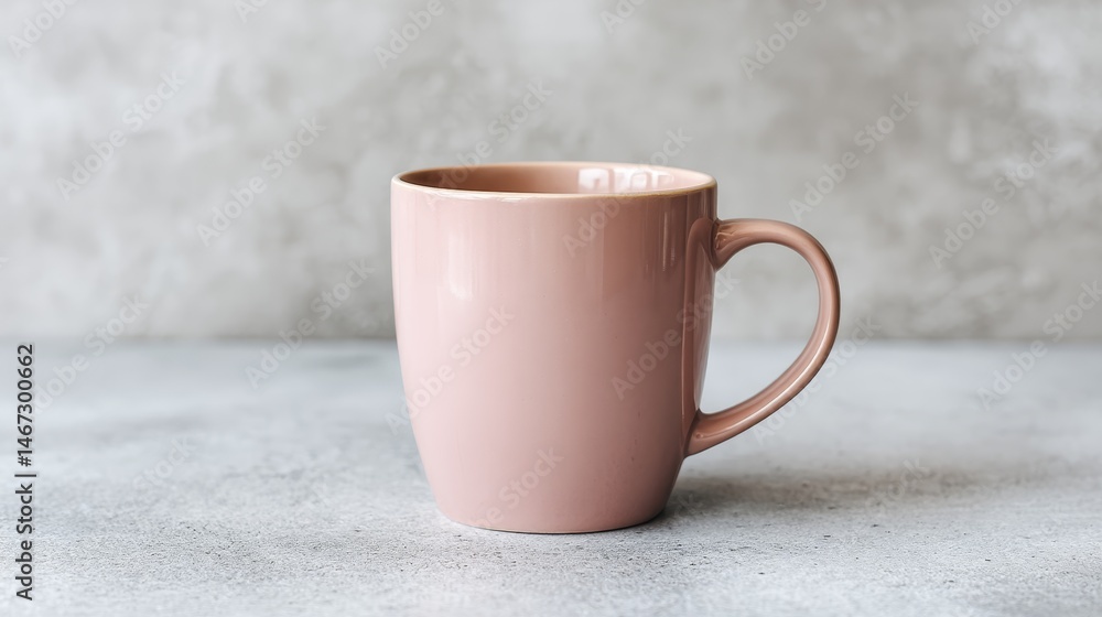Poster ceramic mug features a smooth matte finish and a large handle, set against a soft neutral backdrop w