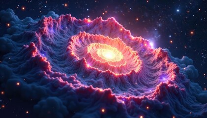 Stunning spiral galaxy swirling in deep space, vibrant colors and cosmic dust , wonder, galaxy