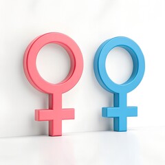 3D Male and Female Symbols