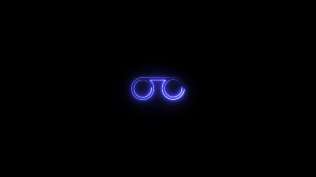 Glowing neon voicemail icon isolated on black background. HD Video motion graphic animation