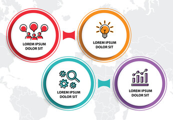 Infographic template with icons and 4 options or 4 steps. Can be used for workflow layout, diagram, timeline, banner, webdesign, business report, presentation. Vector illustration.