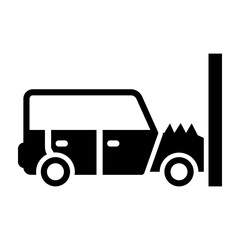 Car Crash  Vector Glyph Icon Design