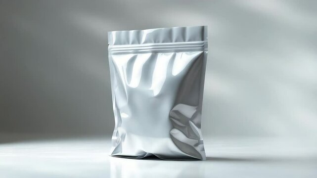 Isolated snack packaging in a blank plastic bag
