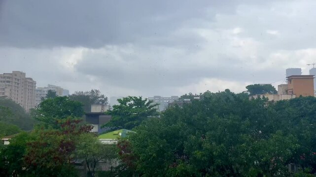 Thunder shower paralysed  the city