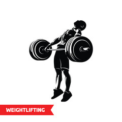 Vector illustration of a silhouette of a male athlete doing weightlifting