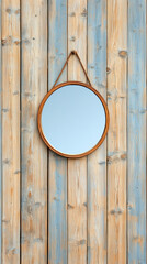 Reflecting on Nostalgia Vintage Mirror Weathered Barn Wall Photography Rustic Setting Close-Up Vintage Mirror