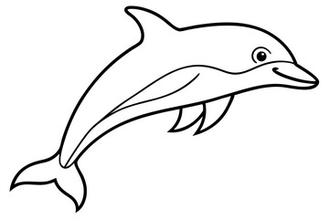 Obraz premium Simple Dolphin Sketch Vector