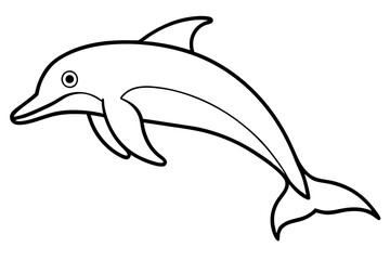 Obraz premium Simple Dolphin Sketch Vector