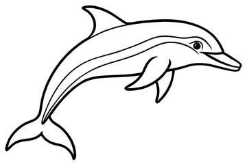 Obraz premium Simple Dolphin Sketch Vector