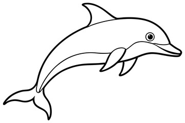 Fototapeta premium Simple Dolphin Sketch Vector