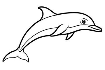 Obraz premium Simple Dolphin Sketch Vector