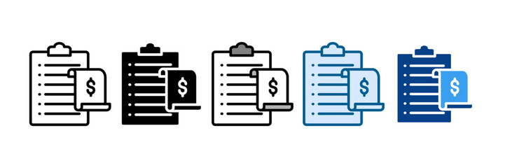 Expense Report Icon Set Multiple Style Collection