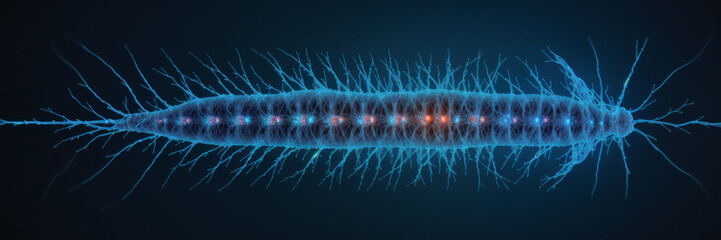 Fototapeta premium Neurons Cells Concept – Abstract Neural Network with Glowing Synapses
