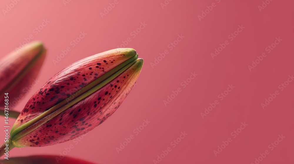 Aufkleber a detailed close-up captures a spotted lily petal, showcasing its unique speckling and vibrant green