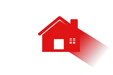 Obraz premium Red house icon illustration. Perfect representation for real estate, home services, and residential design white background in PNG format.