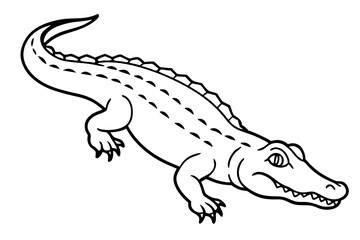 Wild Crocodile Vector Sketch