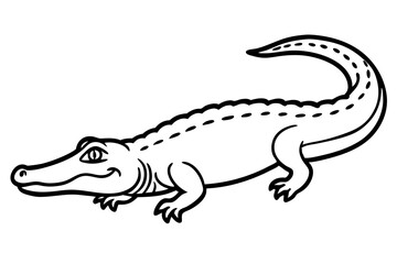 Wild Crocodile Vector Sketch