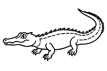 Wild Crocodile Vector Sketch