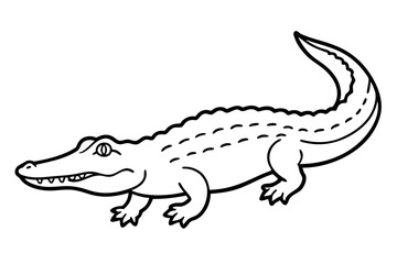 Wild Crocodile Vector Sketch