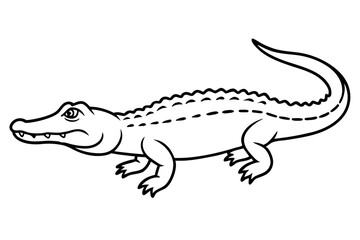 Wild Crocodile Vector Sketch