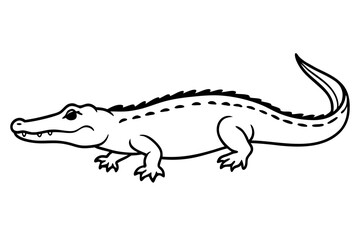 Wild Crocodile Vector Sketch